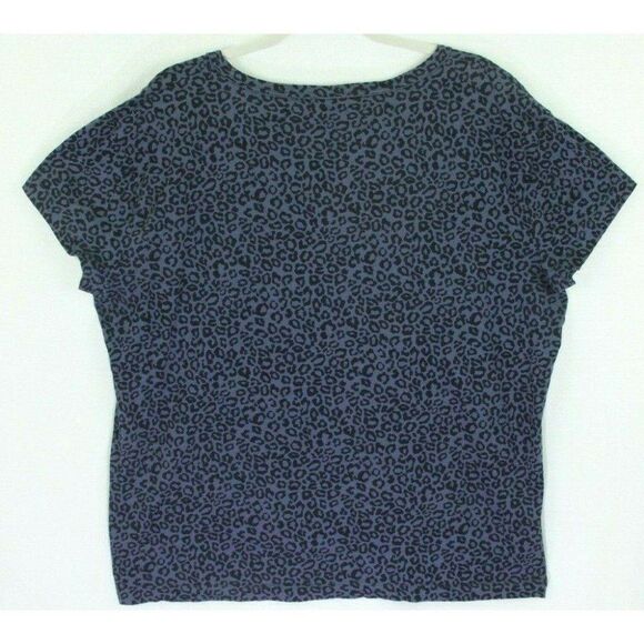 Canyon River Blues Top Women's Size 16W 18W Leopard Print Short Sleeves - Picture 3 of 4
